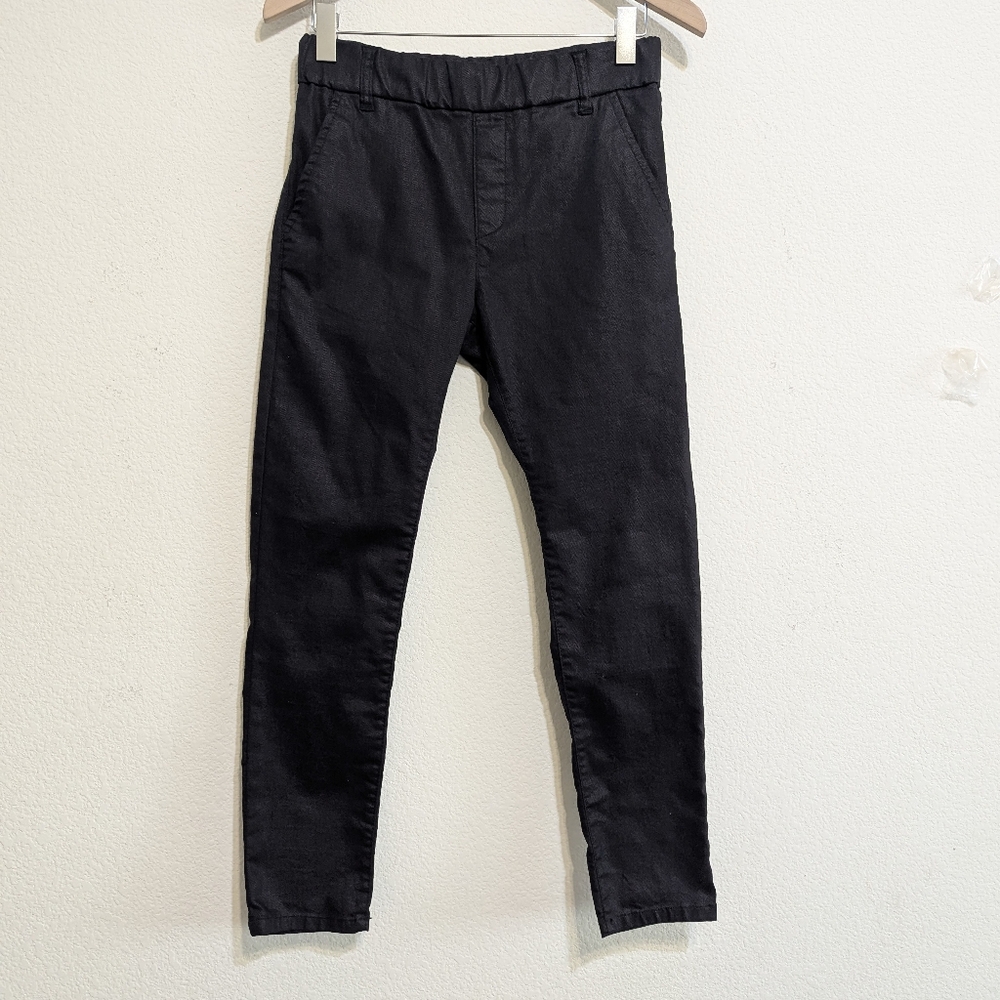 Bevy Flog Brown Herringbone Pull-On Elastic Waist Pants Size 27